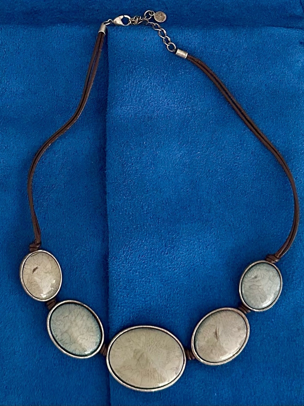 Blue stone boho style necklace